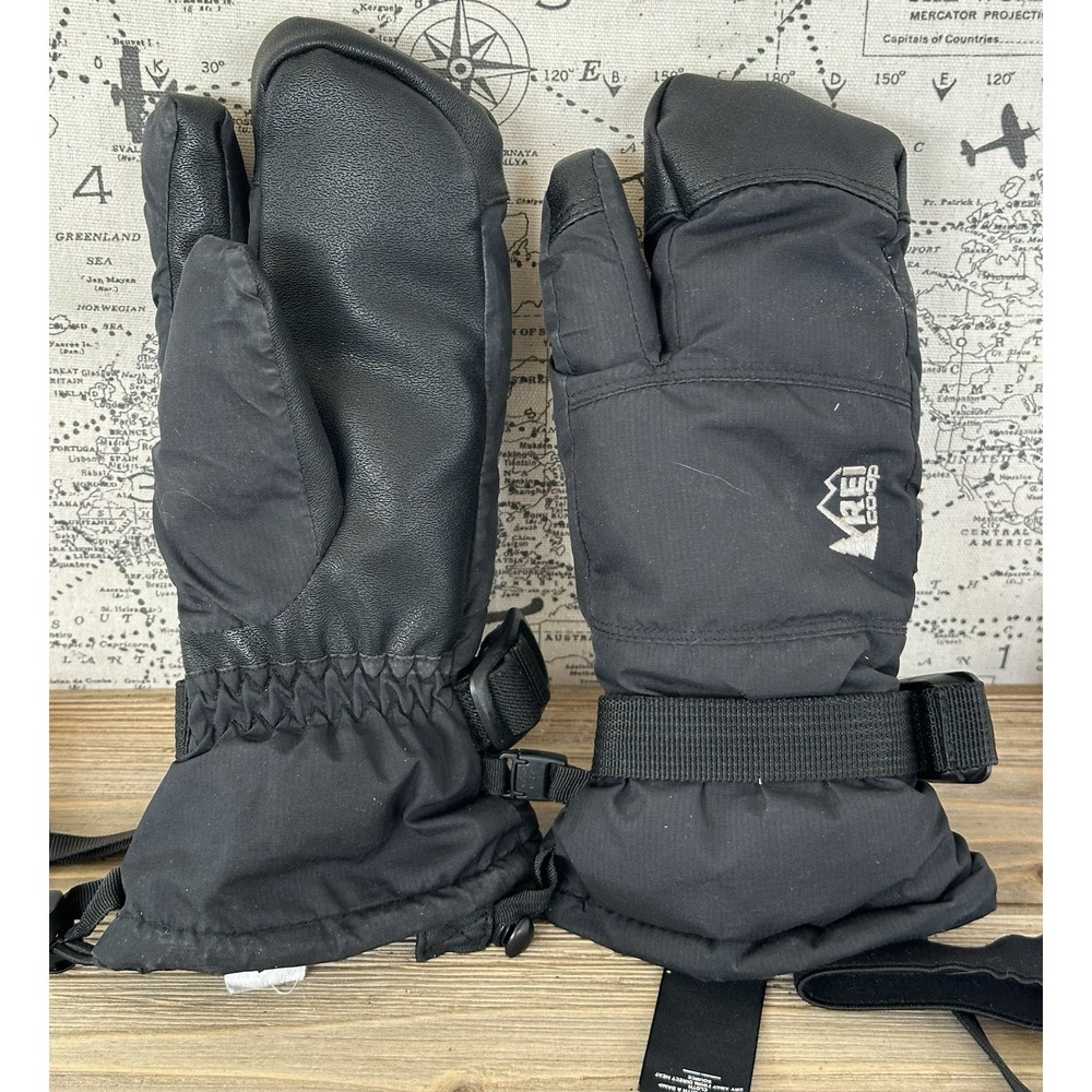 REI Snow Winter Lined Gloves Youth Kid's Black Size Small